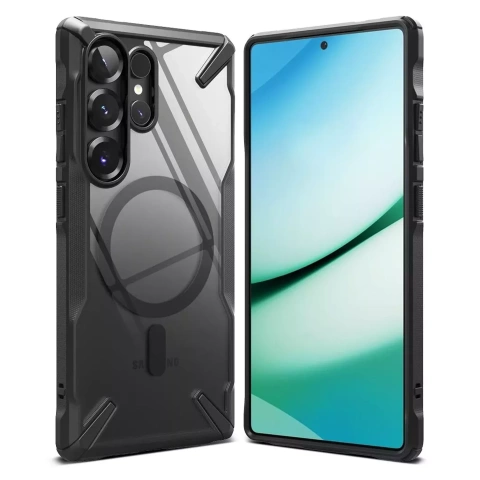 Kryt na Samsung Galaxy S25 Ultra s magnetickým krúžkom Fusion X Magnetic MagSafe, čierny