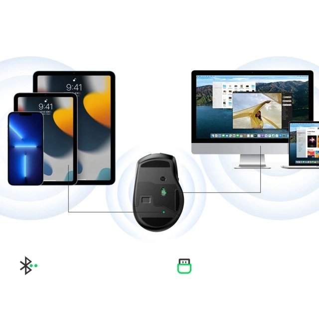 Mouse UGREEN optical wireless USB 2.4GHz 4000 DPI black (MU006)