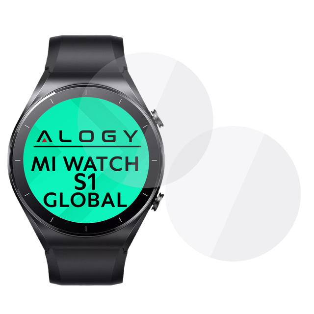 2x Alogy Displayschutzfolie aus gehärtetem Glas für Xiaomi Mi Watch S1 Global