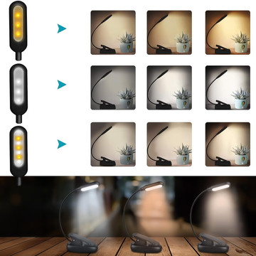 Alogy LED noční lampa na stolní čtení stolní lampa nastavitelná flexibilní bezdrátová micro USB černá