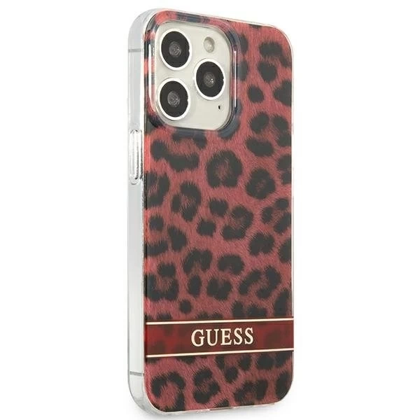 Guess GUHCP13LHSLEOR iPhone 13 Pro / 13 6,1" czerwony/червоний жорсткий чохол Leopard