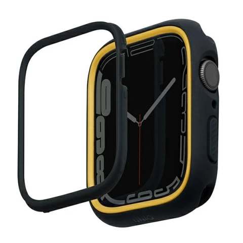 Ochranné pouzdro UNIQ Moduo pro Apple Watch Series 4/5/6/7/8/SE 40/41mm černá-hořčičná/půlnoční-hořčicová