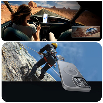 Puzdro na iPhone 15 Pro Mag Safe Case MagMat telefón zadný kryt matné šedé sklo