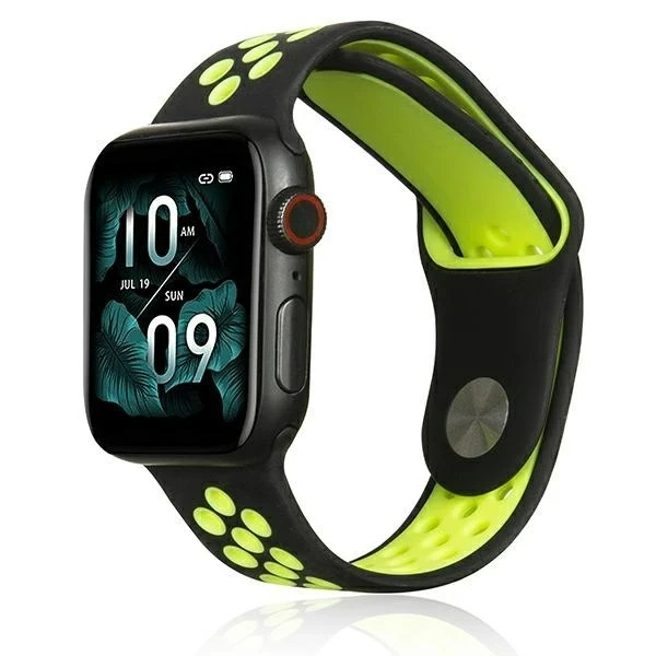 Beline Sport silikonový řemínek pro chytré hodinky pro Apple Watch 42/44/45/49 mm černý/limetkově černý/limetkový