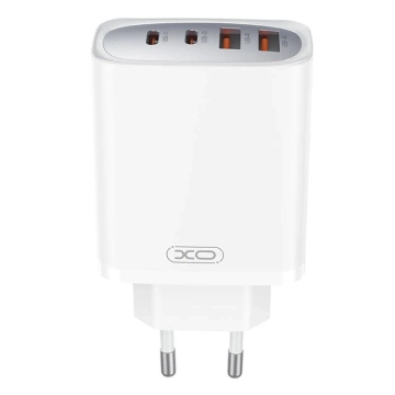 Зарядний пристрій XO CE22, 45 Вт, GaN, 2x USB-C, 2x USB-A, PD, QC, PPS