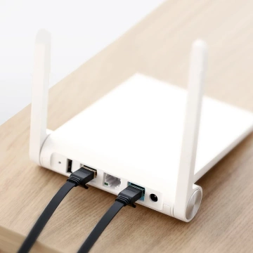 Плоский кабель UGREEN Ethernet патч-корд RJ45 Cat 7 STP LAN 10 Гбіт/с 10 м чорний (NW106 11265)