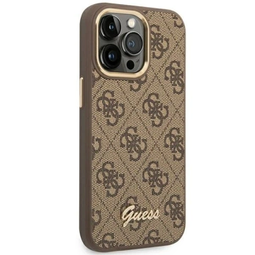 Etui Guess GUHCP14XHG4SHW do Apple iPhone 14 Pro Max 6,7" brązowy/brown hard case 4G Vintage Gold Logo
