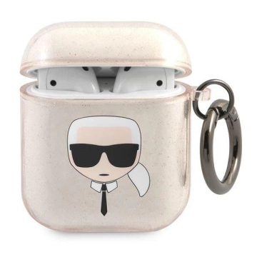 Karl Lagerfeld KLA2UKHGD kryt AirPods zlatý/zlatý Glitter Karl`s Head