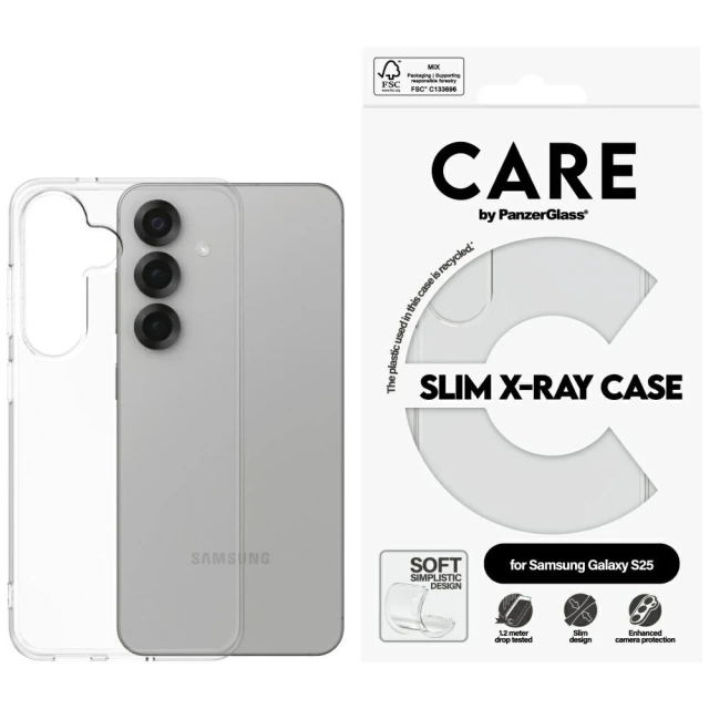 Чохол CARE для Samsung Galaxy S25 від PanzerGlass Fashion X-Ray прозорий