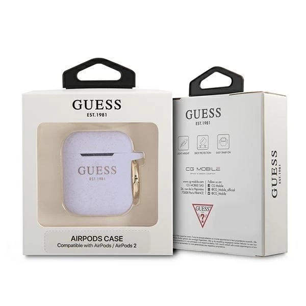 Чохол для навушників Guess GUA2SGGEU AirPods purpurowy/purple Silicone Glitter