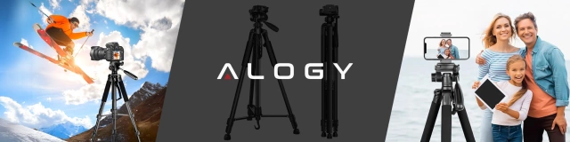 Stativ Fotografie Stativ Universal Kameraständer 1/4 Kamera Handyhalter 170 cm Alogy Schwarz