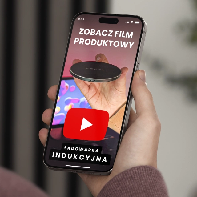 QI bezdrátová indukční nabíječka 20W rychlá LED Alogy kulatý silný USB-C kabel Černý