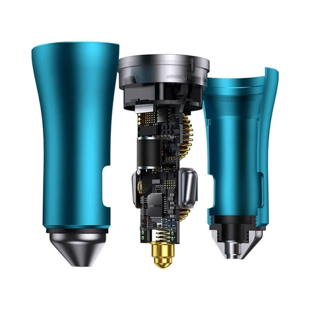 Автомобільний зарядний пристрій Baseus Golden Contactor Pro, 2x USB-C, 40 Вт (синій)