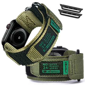 Nylonový remienok pre Apple Watch 2/3/4/5/6/7/8/9/SE/Ultra 42/44/45/49 mm Nylonový remienok Sport zelený