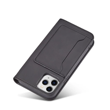 Magnet Card Case case for iPhone 12 cover wallet for cards stand black