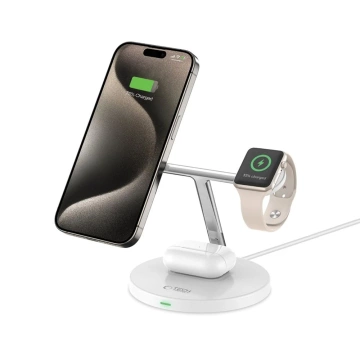 QI15W-A35 IN1 Magnetická bezdrátová nabíječka MagSafe pro iPhone, Airpods, Apple Watch bílá