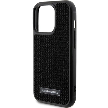Etui Karl Lagerfeld KLHCP15LHDSPLK do iPhone 15 Pro 6.1" czarny/black hardcase Rhinestone Logo Metal Plate