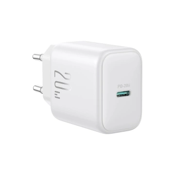 Мережевий зарядний пристрій Joyroom USB-C PD 20 Вт - білий кабель USB-C / USB-C 1 м