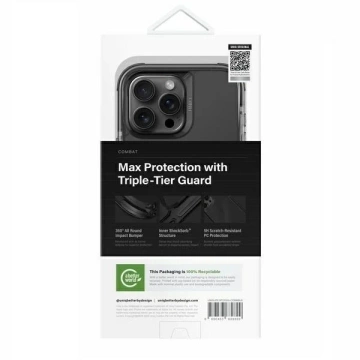 Etui UNIQ Combat pro iPhone 16 Pro Max 6,9" Magclick Charging Czarny/Carbon Black
