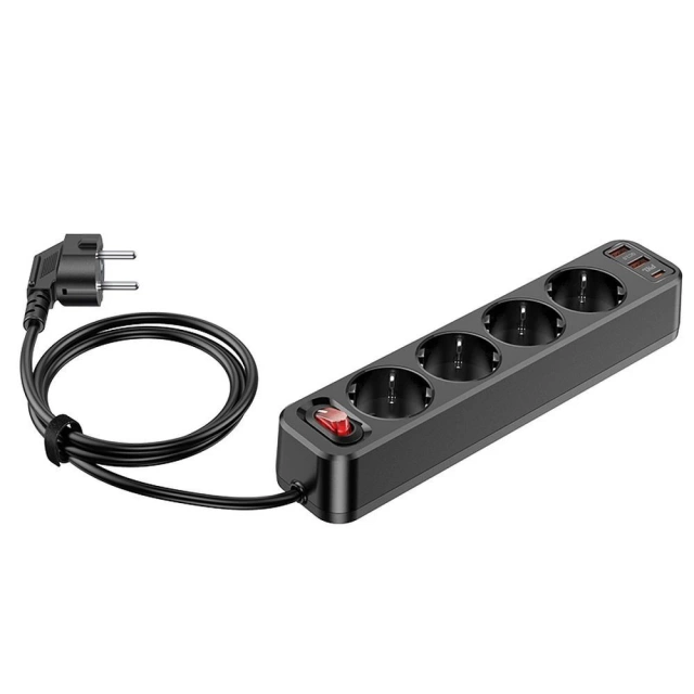 HOCO 4-portový napájací kábel 2x USB-A typu C PD QC3.0 20W NS1 1,8 m