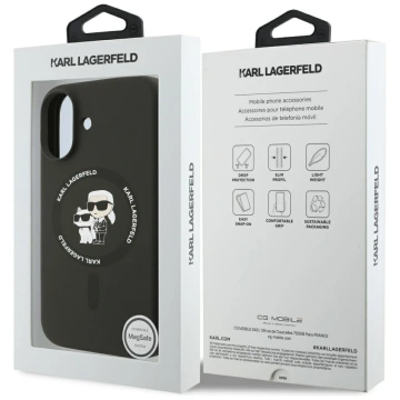 Etui Ochronne do iPhone 17 Karl Lagerfeld Silicone KC Body Ring MagSafe Czarny