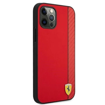 Etui na telefon Ferrari iPhone 12 Pro Max 6,7" czerwony/red hardcase On Track Carbon Stripe