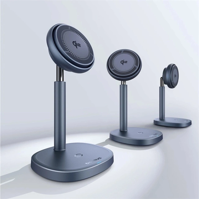 Ładowarka indukcyjna Baseus Orbit 2 Pro MagSafe Qi2 20W 2w1 z chłodzeniem szara