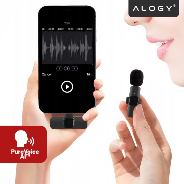 2x Alogy Lightning Wireless Lavalier Microphone for Apple iPhone iPad Small Microphones Two-Microphone Set