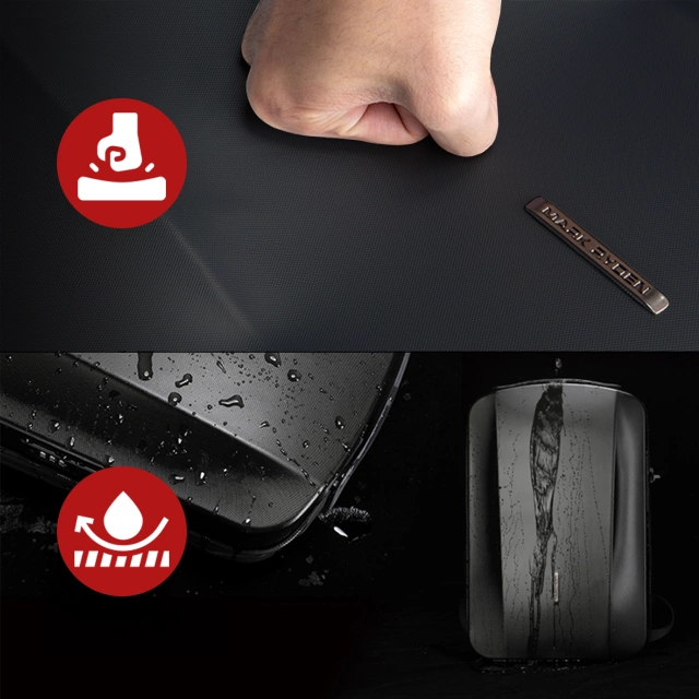 Batoh na notebook Mark Ryden 17,3", nabíjení přes USB, vodotěsný, prostorný a praktický, otevírání 180°, ochrana proti krádeži s TSA zámkem a popruhem na kufr, 46x31x9 cm - černý