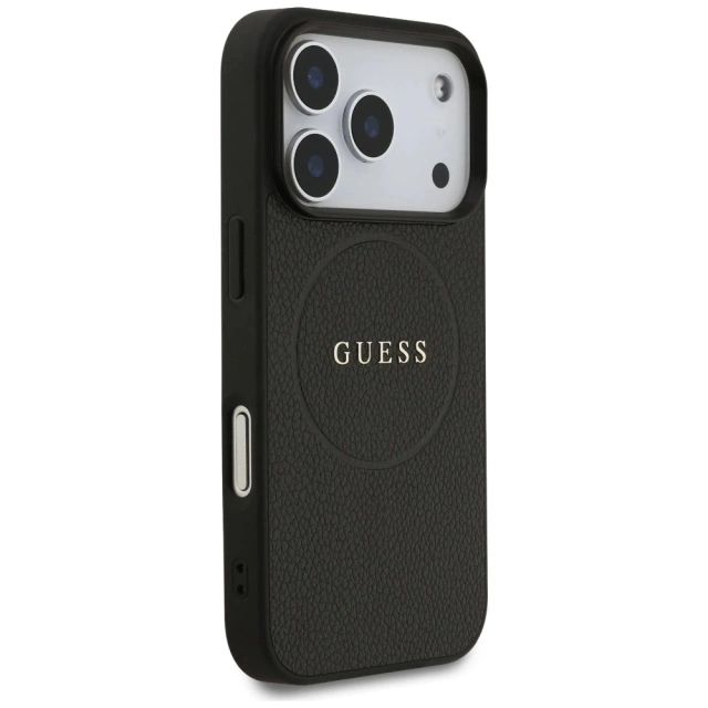 Etui do iPhone 17 Pro Guess Grained Ring MagSafe Black