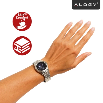 Steel Simple bracelet Alogy stainless steel strap for smartwatch 20mm Silver