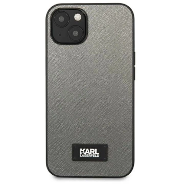 Etui Karl Lagerfeld KLHCP13MSFMP2DG pro iPhone 13 6,1" pevný obal Saffiano Plaque