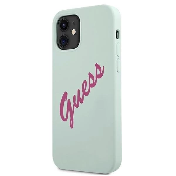 Guess GUHCP12SLSVSBF iPhone 12 mini 5,4" niebieski fuksja/blue fuschia Hardcase Silicone Vintage