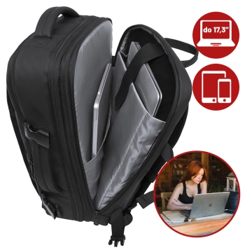 Cestovní batoh Bange BackPack business rozšiřitelný batoh Prostorná taška na 17,3" notebook s USB portem Černá