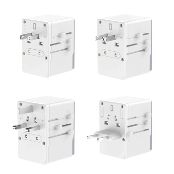 Adapter Podróżny Dudao A65Pro 65W 4xUSB EU UK US JP AUS Biały