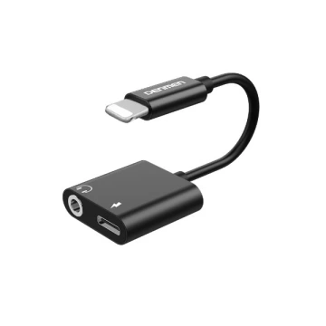 Алюмінієвий адаптер HF для iPhone Denmen Lightning на USB-C Jack 3,5 мм