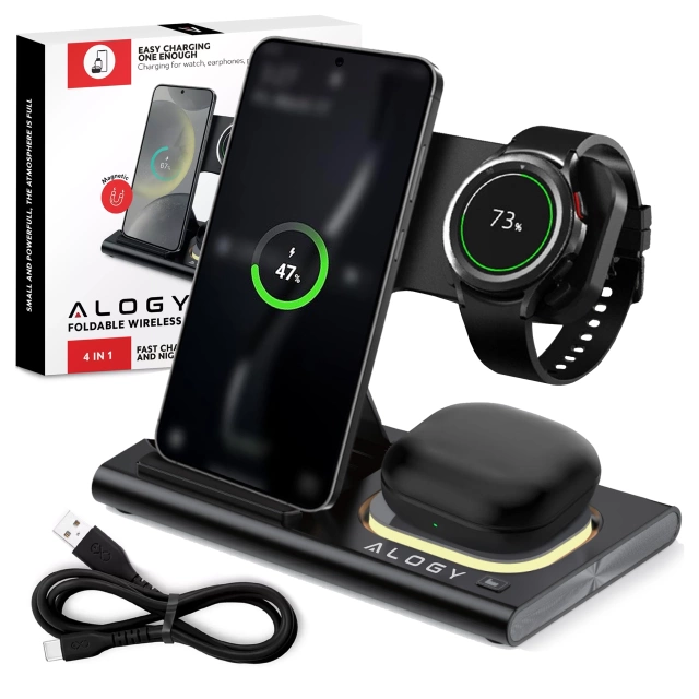 Kabelloses Ladegerät für Samsung: 3-in-1 kabellose Ladestation für Samsung Galaxy Watch 7/6/5/4/3 Pro Classic, Galaxy Buds für S24 Ultra, S23, S22, S21, S20, Note 20/10, Z Fold