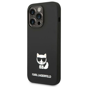 Etui Karl Lagerfeld KLHCP14XSLCTBK pro iPhone 14 Pro Max 6,7" pevný obal Silikonové tělo Choupette černé/černé