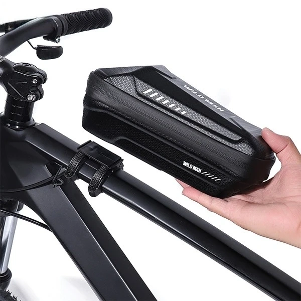 Wildman XS5 Bike Frame Bag Waterproof Phone Holder Black