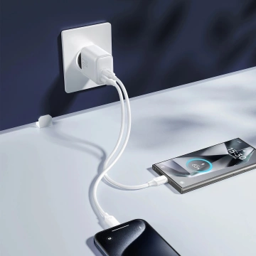 Joyroom USB-C / USB-A 20W PD / QC 3.0 Netzwerkladegerät - Weiß