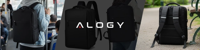 Бізнес-рюкзак Alogy UrbanPack Pro™ для ноутбуків 15-16 дюймів – водонепроникний, ударостійкий, з кишенею для пляшки та ремінцем для багажу – чорний