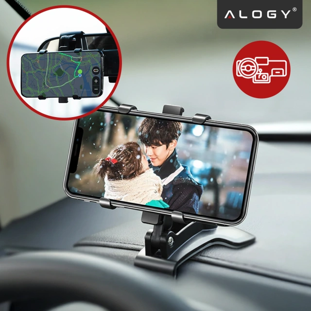 Автомобільний тримач Alogy для телефону макс. 7,2 дюйма для чорного дзеркала кабіни