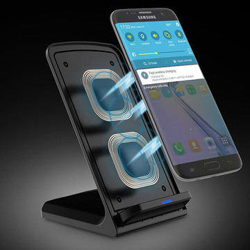 Indukčná nabíjačka Qi Wireless Charger 15W stojan na telefón Čierna
