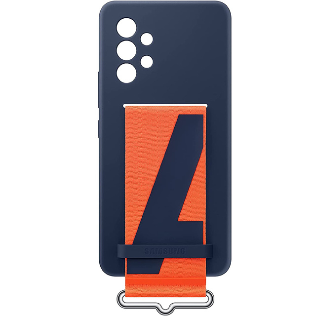Original Samsung Silikon Cover Strap Hülle für Samsung Galaxy A53 5G Marineblau