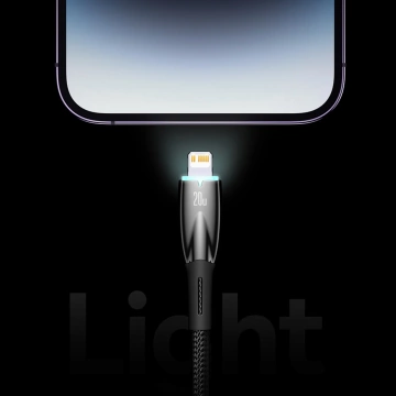 Rýchlonabíjací kábel Baseus Glimmer Series USB-A – USB-C 100W 480Mbps 2m čierny