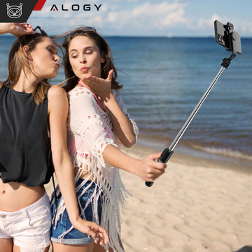 Alogy Selfie Stick držiak na telefón s fotostatívom Statív 103 cm Bluetooth diaľkové ovládanie čierny