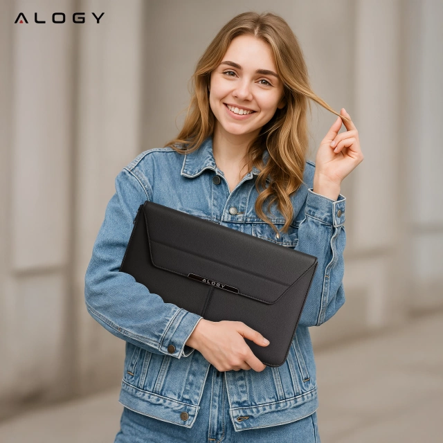 Багатофункціональна складна сумка для ноутбука Alogy FlexCase Pro з підставкою та килимком для миші для Macbook 13/14" чорного кольору