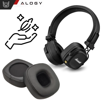 Nauszniki 2x wymienne pady gąbki do słuchawek do MARSHALL MAJOR IV 4 / BLUETOOTH Czarne + urządzenie do demontażu