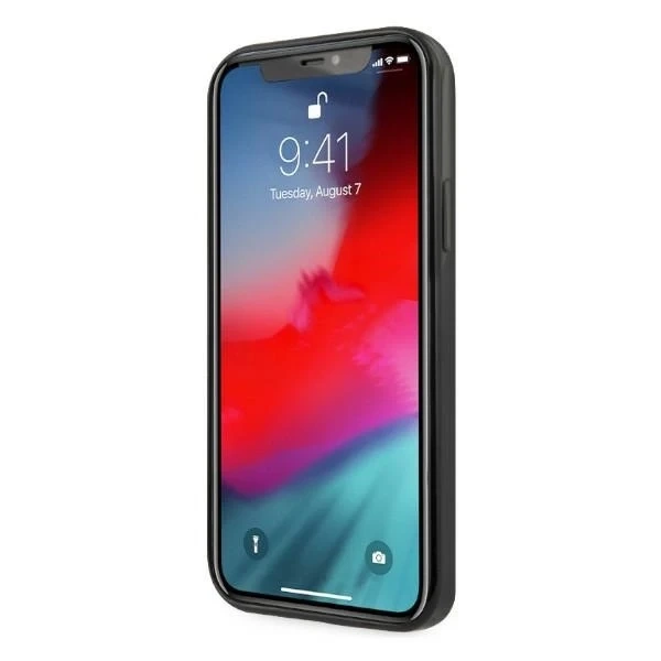 Etui Mercedes MEHCP12LESPBK na iPhone 12 Pro Max 6,7" pevný obal Silver Stars vzor czarny/čierna