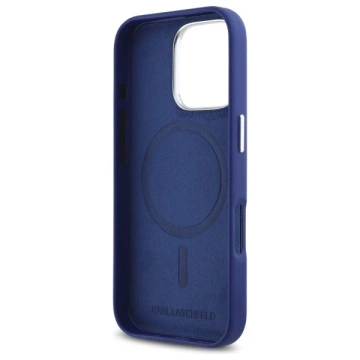 Karl Lagerfeld iPhone 16 Pro Max 6.9" Case Blue MagSafe Hardcase FW Metal Plate
